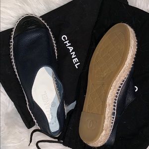 Chanel Espadrille Mule Slide Flats
